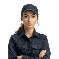 Police officer policewoman on isolated transparent background png