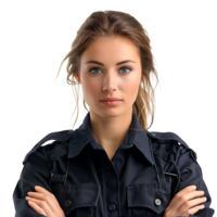 Police officer policewoman on isolated transparent background png