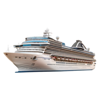 Cruise ship side view on isolated transparent background png