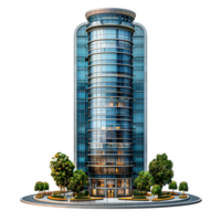 Tall city building on isolated transparent background png