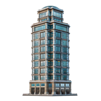 Tall city building on isolated transparent background png