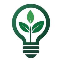 Renewable Energy Resources Logo with a Dynamic Plant Powered Light Bulb Eco Idea Light Bulb Logo vector