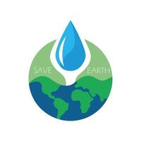 cada soltar cuenta salvar agua salvar tierra salvar vive agua conservación logo conservar hoy prosperar mañana vector