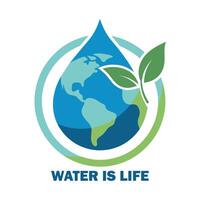 cada soltar cuenta salvar agua salvar tierra salvar vive agua conservación logo conservar hoy prosperar mañana vector