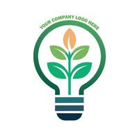 Renewable Energy Resources Logo with a Dynamic Plant Powered Light Bulb Eco Idea Light Bulb Logo vector