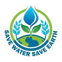 Every Drop Counts Save Water Save Earth Save Lives Water Conservation Logo Conserve Today Thrive Tomorrow vector