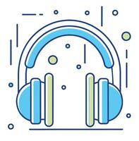 Playful Headset Illustration Comic Headphone icon Comic Style Audio Icon Colorful Headphone vector