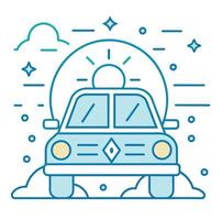 Comic Style Car Outline illustration Car Outline Logo vector