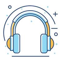 Playful Headset Illustration Comic Headphone icon Comic Style Audio Icon Colorful Headphone vector