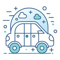 Comic Style Car Outline illustration Car Outline Logo vector