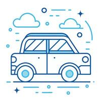 Comic Style Car Outline illustration Car Outline Logo vector