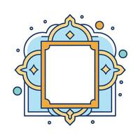 cómic estilo ismaico marco para invitación eid Mubarak ramadhan Mubarak invitación vector