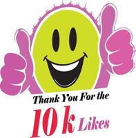 Thank You For 10k likes vector