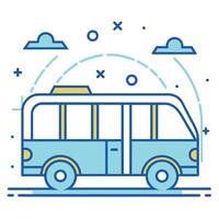 Comic Style Bus Outline illustration Bus Outline Logo vector