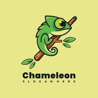 camaleón mascota logo diseño ilustración vector