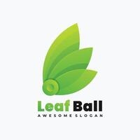 colorful leaf and ball logo illustration template vector