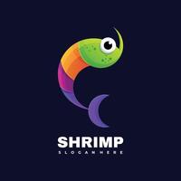 colorful shrimp logo illustration template vector