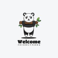 Panda character mascot logo design illustration vector