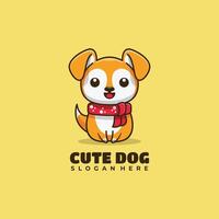 Dog character mascot logo design illustration vector