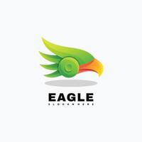 colorful animal eagle logo illustration template vector