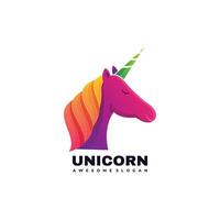 colorful animal unicorn logo illustration template vector