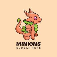 dragon character mascot logo design illustration vector