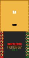 Juneteenth banner template design. History of African American freedom day. Geometric background shape vector