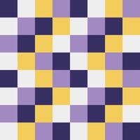 Abstract square pattern with yellow and purple colors. Geometric seamless print. Plaid. Mosaic. Background in Cold shades. In a row and column. Color image. Simple illustration vector