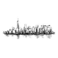 Drawing background of New York skyline vector