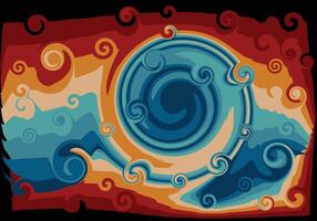 Swirly pattern shape rainbow color. Wavy curvy flow pattern multi color for background design. vector