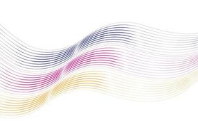 Thin wave line curve color isolated on white background. Fluid line shape. vector