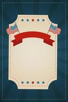 blue background, template for poster, banner for american independence day, memorial day vector