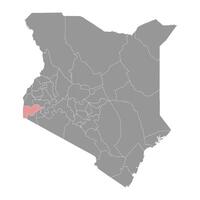 Homa Bay County map, administrative division of Kenya. illustration. vector