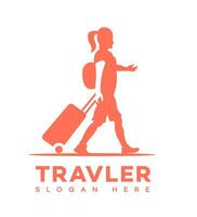 viajero logo marca identidad vector