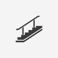 piso de arriba icono. escalera, escalera, escalera símbolo firmar vector