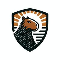 capibaras shiled logo vector