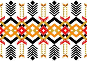 Mixed colorful ethnic tribal geometric pattern textiles on white background. Motif wallpaper. Abstract Red,black,yellow and orange color Native African Fabric texture design- illustration vector