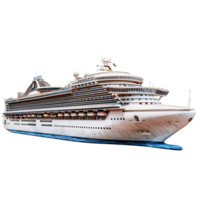 Cruise ship side view on isolated transparent background png
