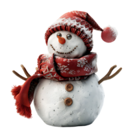 Snowman on isolated transparent background png