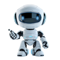 Cute ai robot chatbot thumbs up on isolated transparent background png