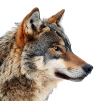 Wolf Gesicht Schuss Seite Aussicht auf isoliert transparent Hintergrund png