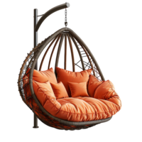 Hanging cozy chair on isolated transparent background png