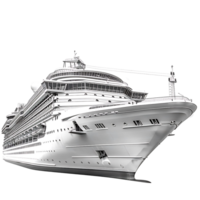 Cruise ship side view on isolated transparent background png