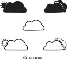 nube icono blanco antecedentes nube vector