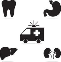 dental or medical equipment and instruments set vector