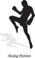 boxing position Pose silhouette vector