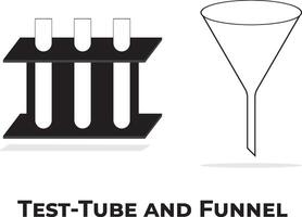 Test-Tube and Funnel Icon, science vector