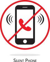 Smartphone mute sound. Silence phone vector