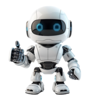 schattig ai robot Chatbot duimen omhoog Aan geïsoleerd transparant achtergrond png