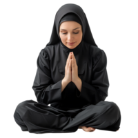 Nun praying on isolated transparent background png